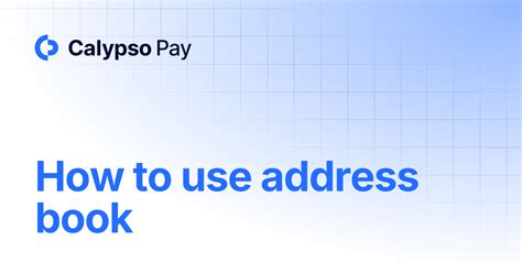 Calypso Address
