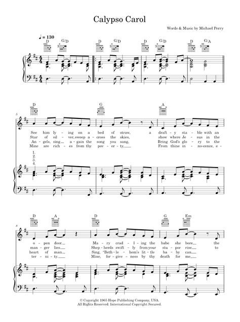 Calypso Carol Score