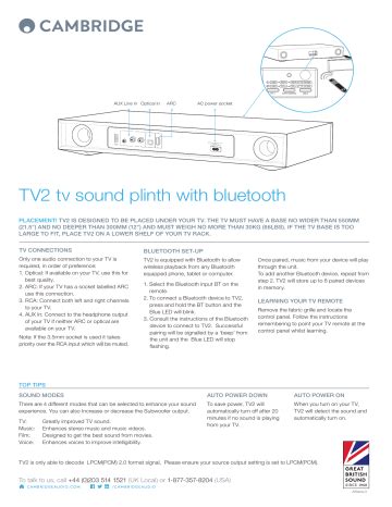 cambridge audio tv2 v2 manual