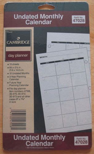 Cambridge Day Planner Refills