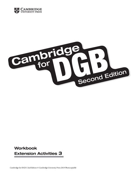 +14 Cambridge For Dgb Second Edition Update