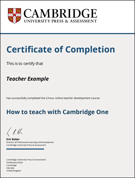 cambridge university certificate programs