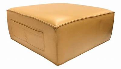 Camel Leather Ottoman Coffee Table