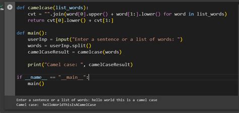 camel case coderbyte solution python