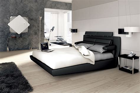 camera da letto moderna bianca e nera