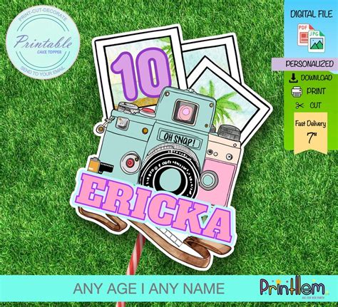 Camera Cake Topper Printable