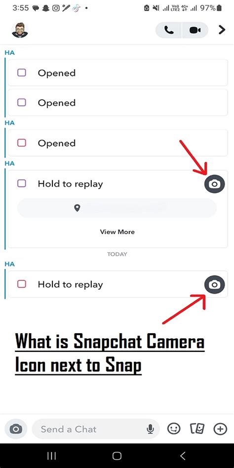 camera icon on Snapchat
