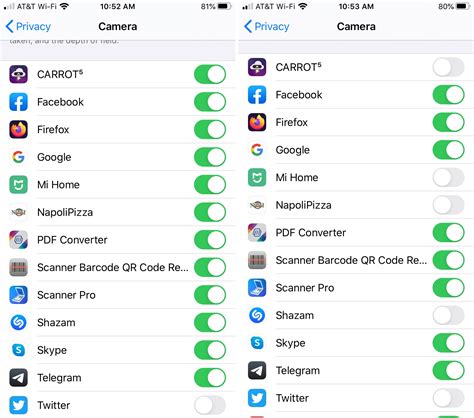 camera privacy settings app