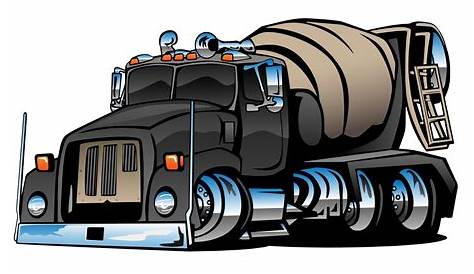 Illustration vectorielle de bétonnière camion dessin animé