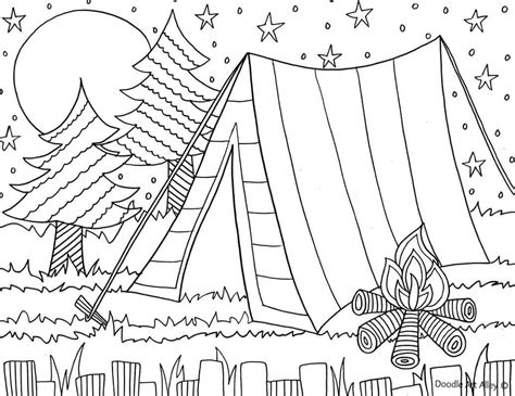 Camp Coloring Pages Free: A Fun Way To Relieve Stress