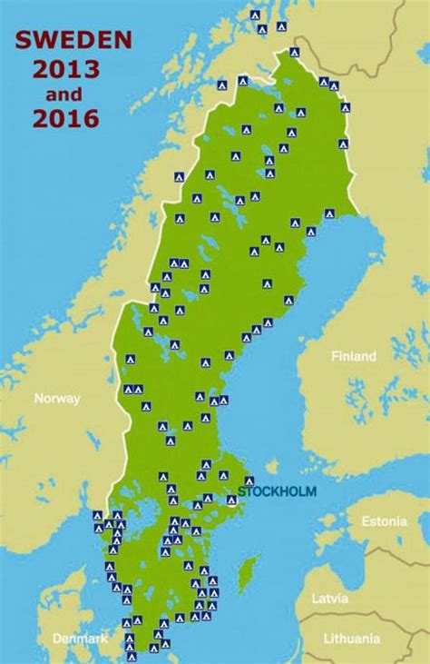 Kart Over Campingplasser I Sverige Kart