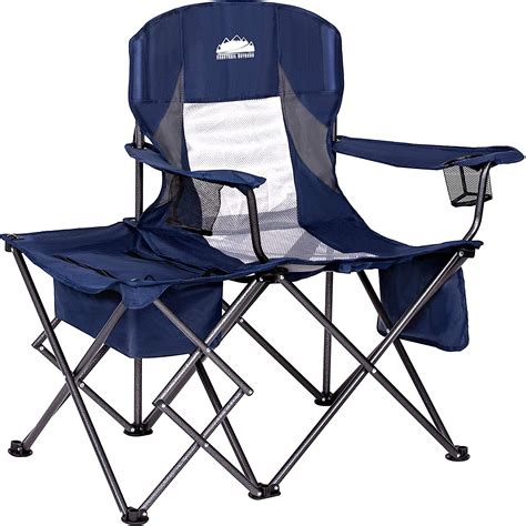 camping chair with cooler and table