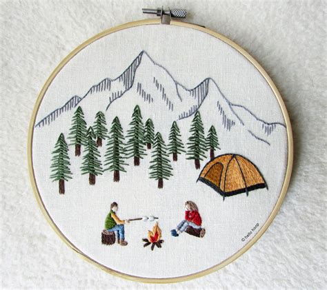 Camping Embroidery Pattern