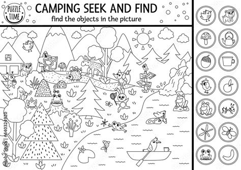 Camping Hidden Pictures Printable