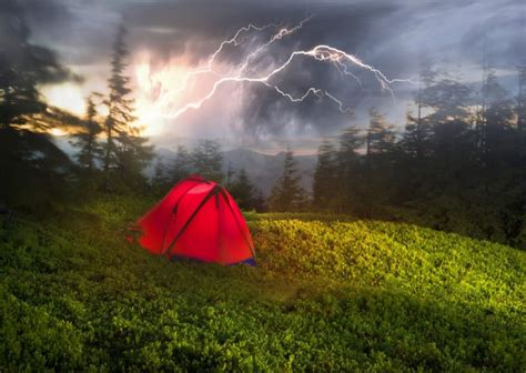 camping in a thunderstorm