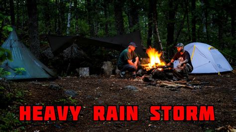 camping in heavy rain storm