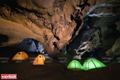 camping inside Cha Loi Cave
