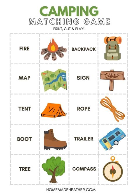 Camping Matching Game