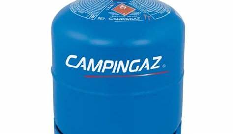 Full Campingaz 907 gas bottle. Checked weight 6.4kg. in