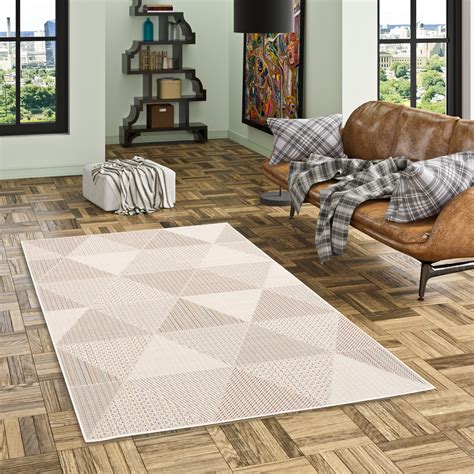 Kurzflor Designer Teppich Esprit Campus ESP003501 beige Raum Quadrat