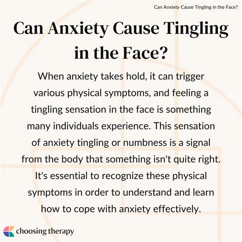 can anxiety cause tingling