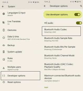 can't change bluetooth audio codec android