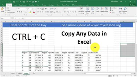 Can't Ctrl C In Excel