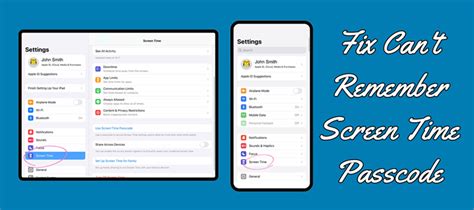 can't remember screen time passcode ipad