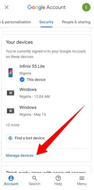 can't remove device from google account