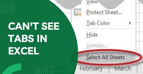Can't See Tabs On Excel Spreadsheet