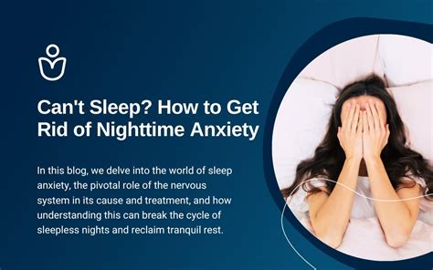 can't sleep when anxious