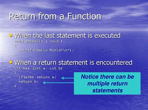 can a function have multiple return statements