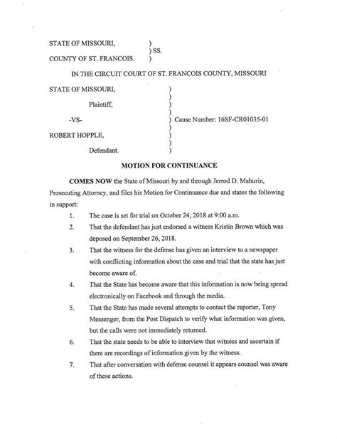 can a judge deny a motion for continuance