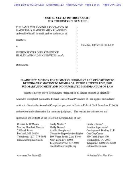 can a plaintiff file a motion for summary judgment