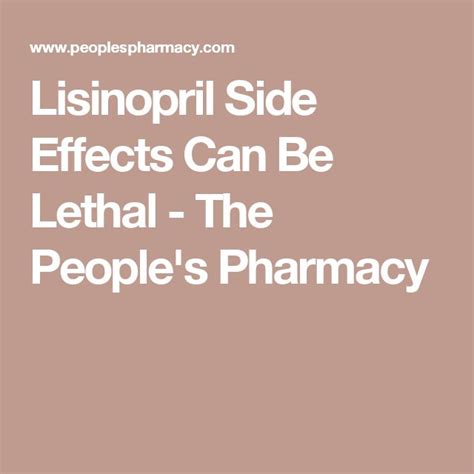 can an overdose of lisinopril be fatal