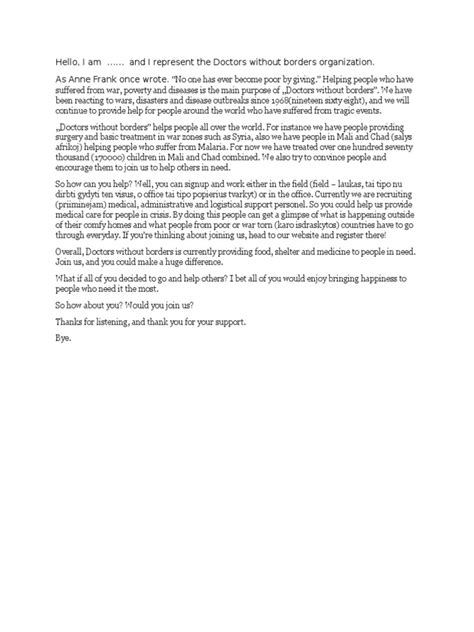 Doctors Without Borders Letter Reflects International Aid Sector's