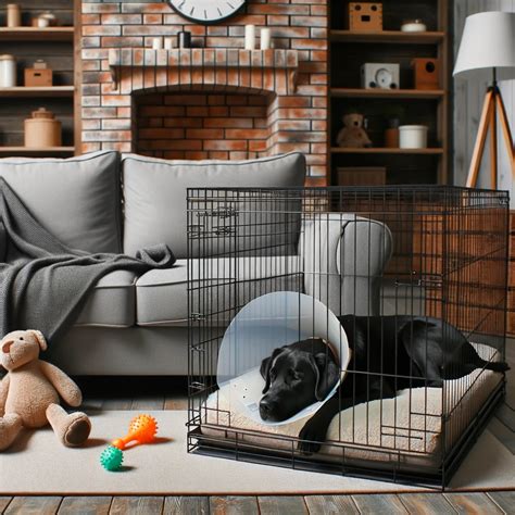 Can Dog Sleep With Cone In Crate