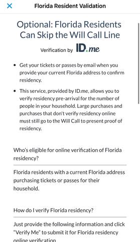 can florida residents buy tickets for family