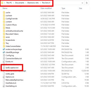 can i delete last exception sims 4