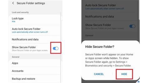 can i hide apps in secure folder