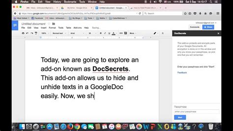 can i hide text in google docs
