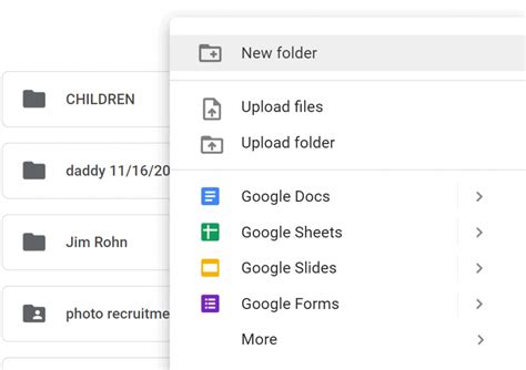 can i put folders in google docs