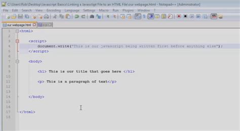 can i write javascript in notepad