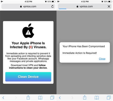 can iphone get virus from link