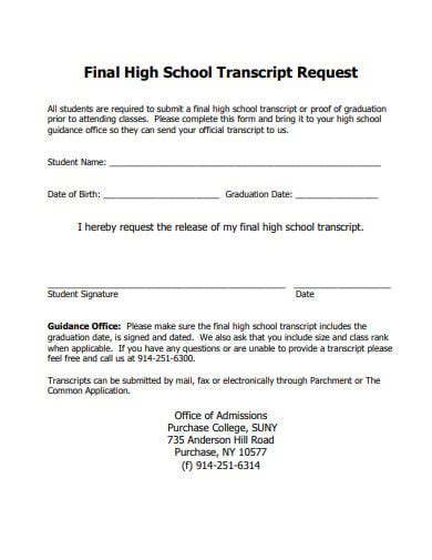 can my high school email my transcript