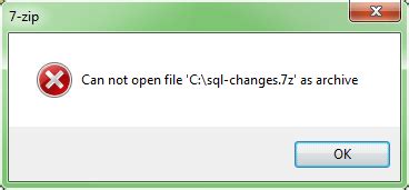 can not open the file as 7z archive
