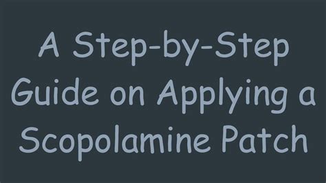 Can Scopolamine Patch Be Placed On Arm