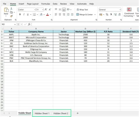Can Sheets Be Hidden In Excel