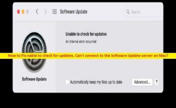can t connect to the software update server mac