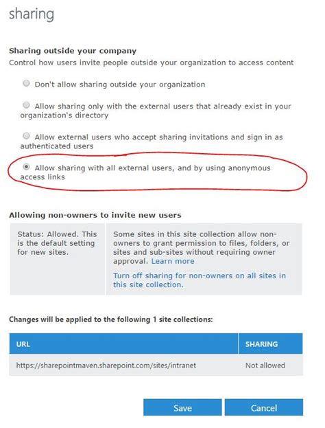 can t share sharepoint files with external users